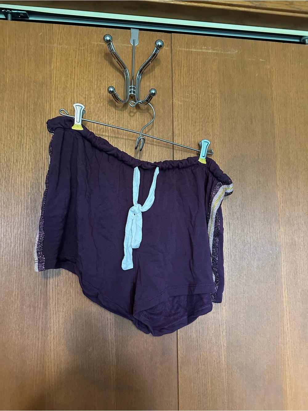 Secret Treasures Women's Athletic Shorts — Plum with White Drawstring